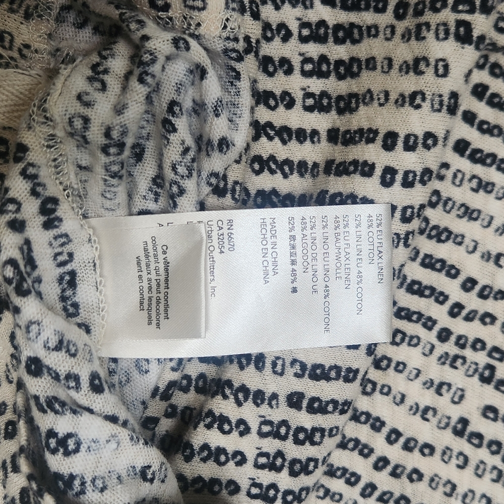 We The Free Cream and Black Oversized Flax Linen & Cotton Short Sleeve Knit Top - Picture 11 of 16